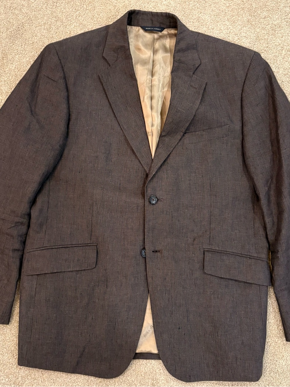 Banana Republic Brown Pinstripe Linen Sport Coat